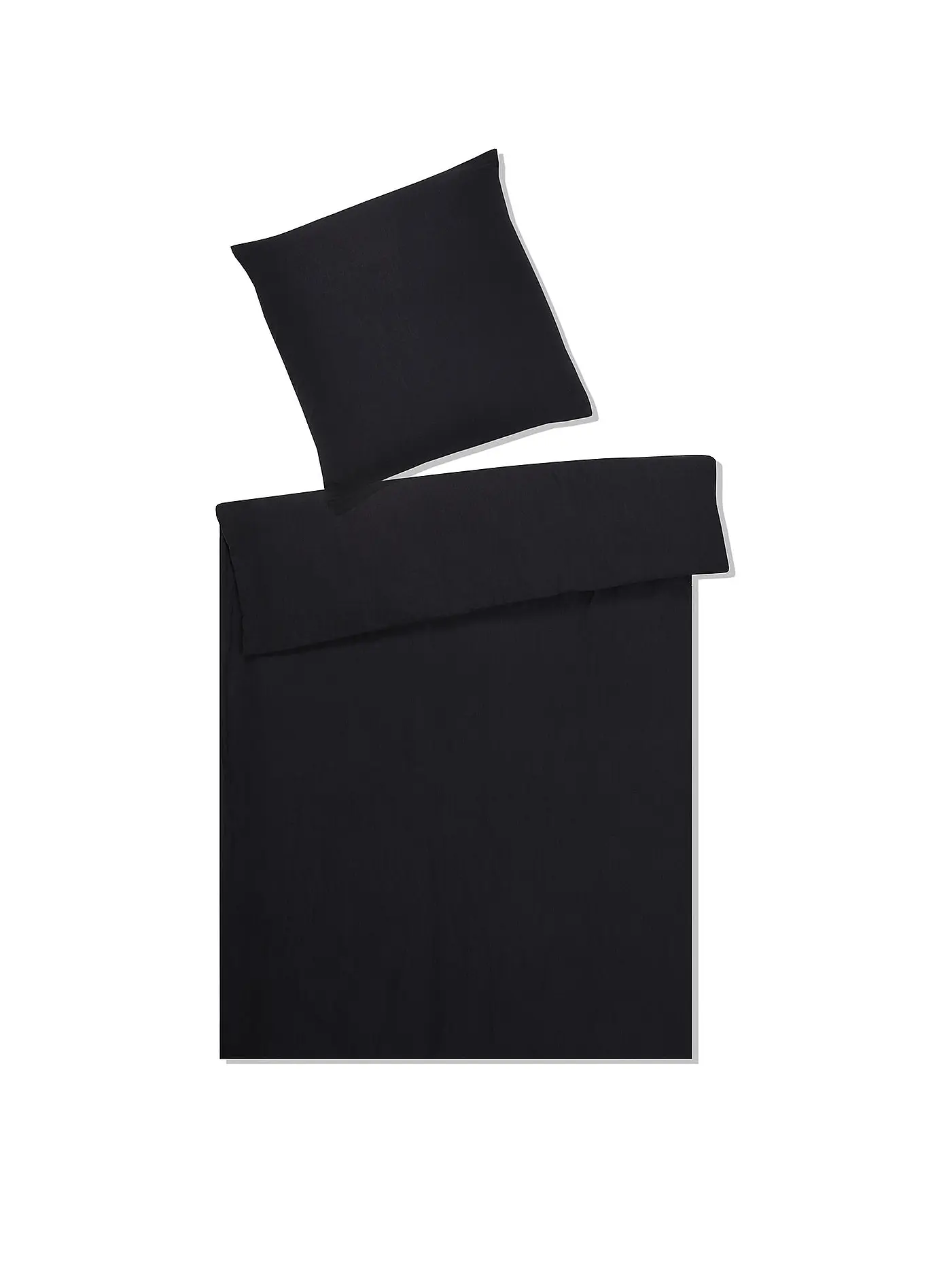 ELEGANTE | Halbleinen Bettwäsche Breeze 70x90cm/140x200cm Senf | schwarz